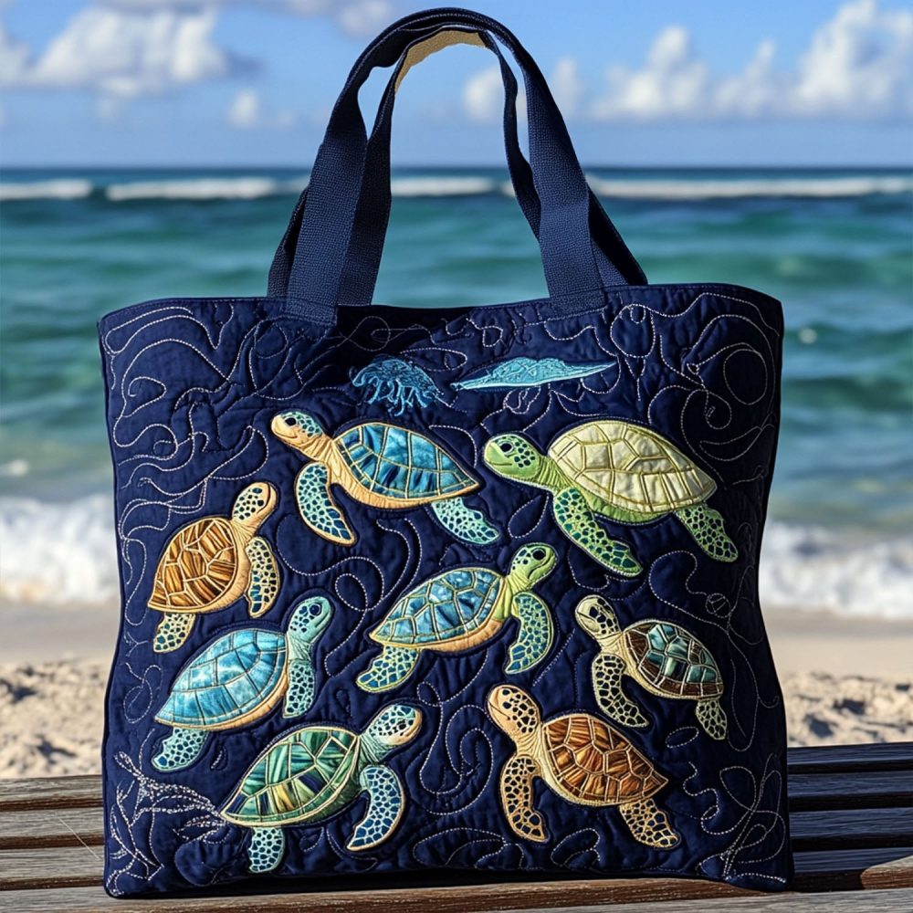 Myrtle The Turtle Quilted Tote Bag