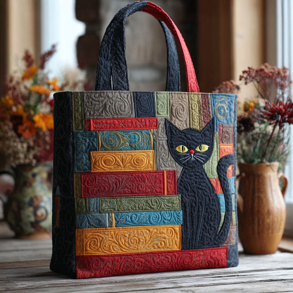 Mystic Meow Quilted Tote Bag
