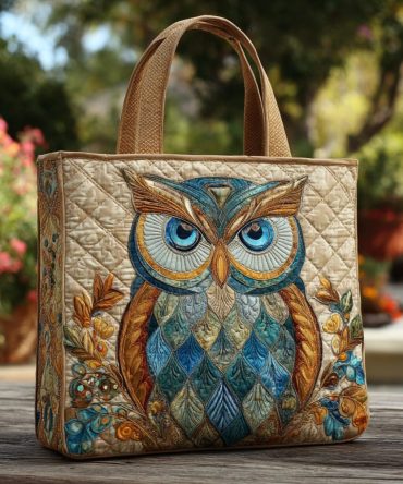 Mystic Owl Quilted Tote Bag