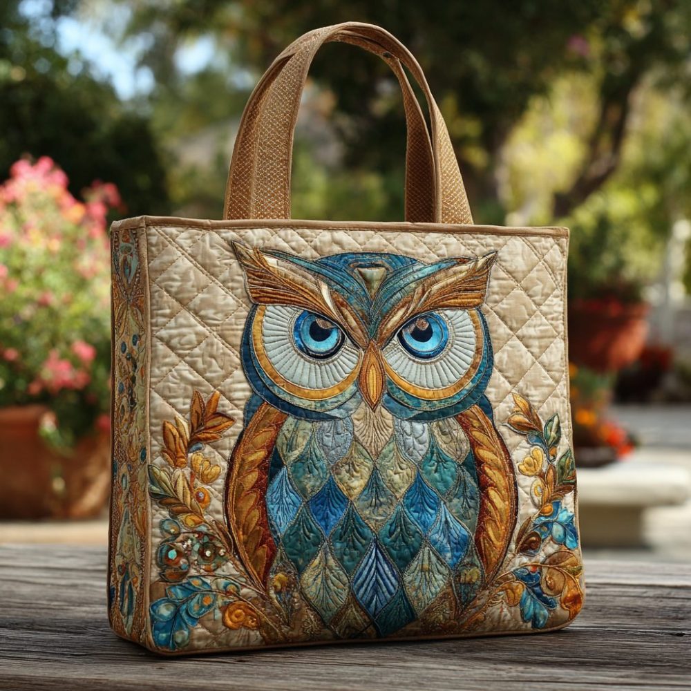 Mystic Owl Quilted Tote Bag