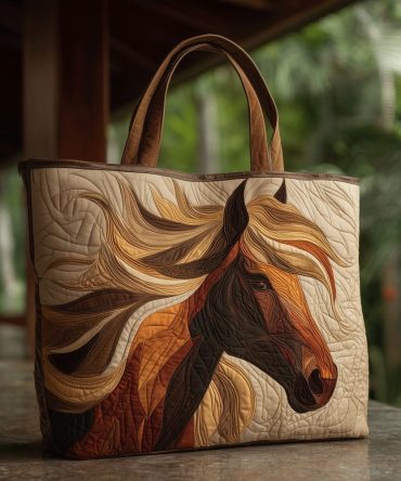 Noble Horse Heart Quilted Tote Bag