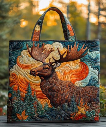Noble Moose Quilted Tote Bag