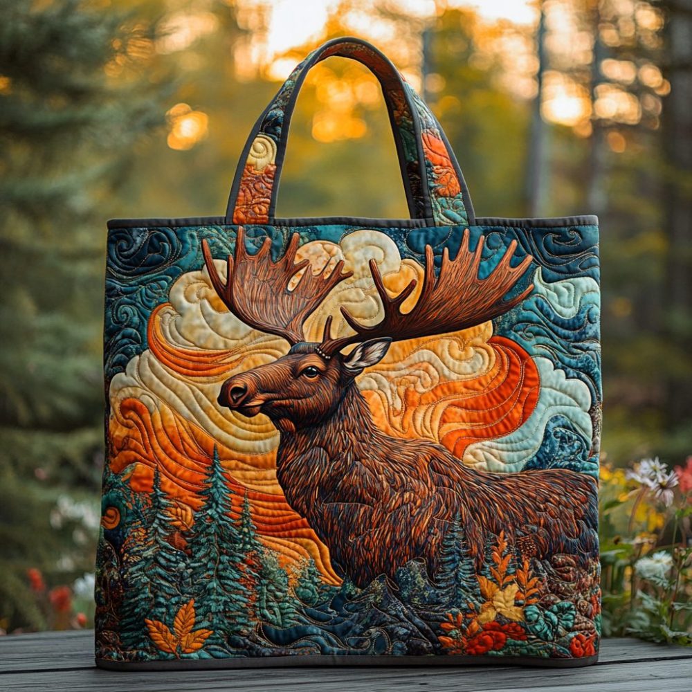Noble Moose Quilted Tote Bag