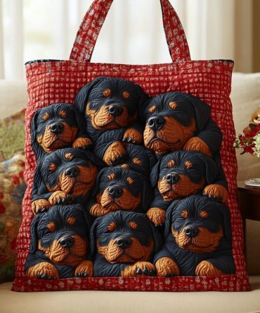 Noble Rottweiler Quilted Tote Bag