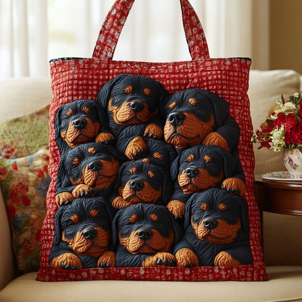 Noble Rottweiler Quilted Tote Bag