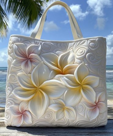 Ocean Blossom Quilted Tote Bag