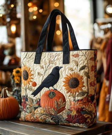 October Perch Quilted Tote Bag
