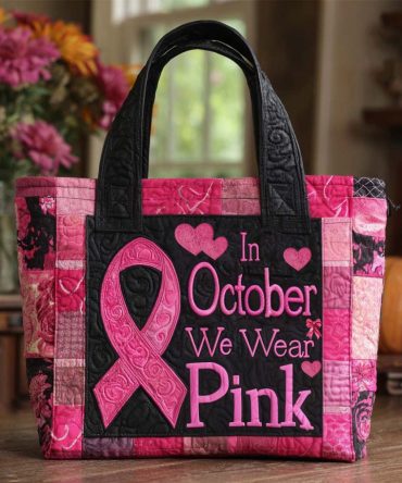 October Pink Pride Quilted Tote Bag