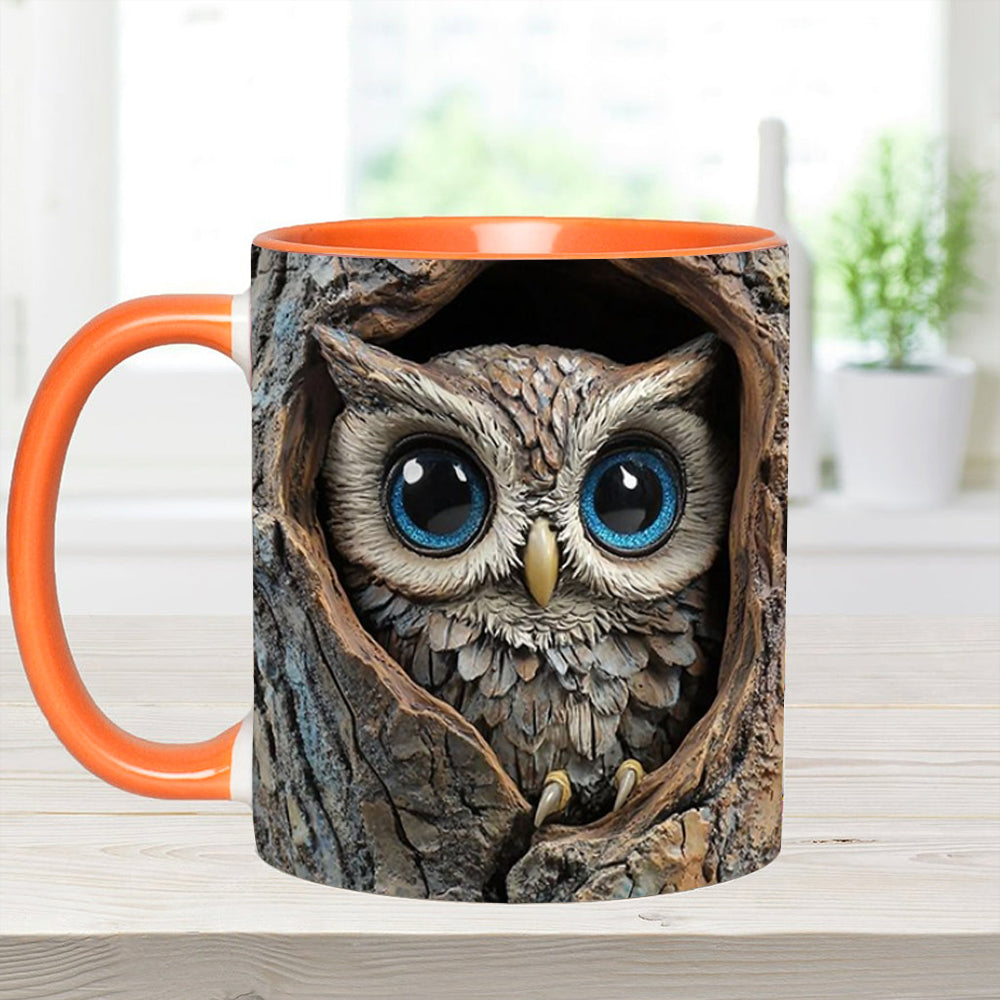 Owl Accent Mug - Personalized Accent Mug - Image 6