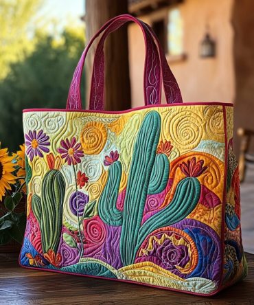Painted Dunes Quilted Tote Bag