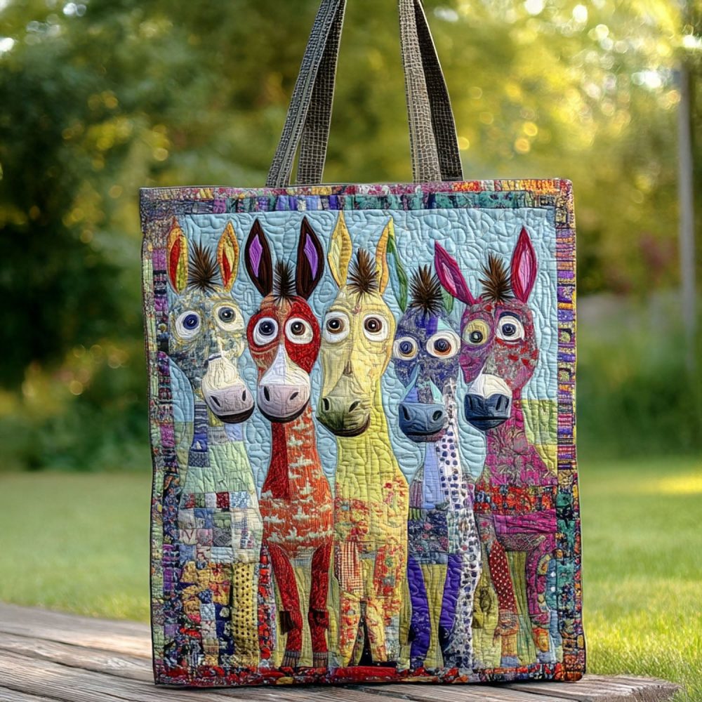 Patchwork Burros Quilted Tote Bag - Image 2