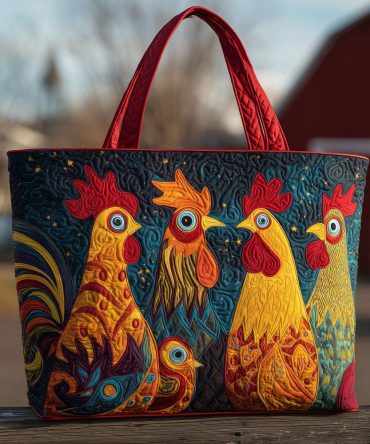 Patchy Peckers Quilted Tote Bag