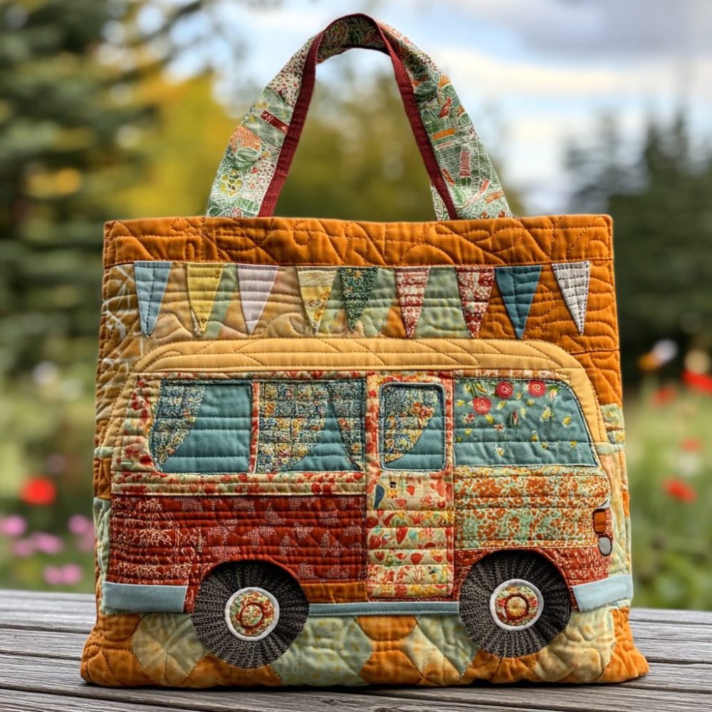 Peace Ride Quilted Tote Bag