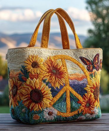 Peaceful Blooms Quilted Tote Bag