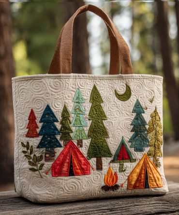 Peaceful Pines Quilted Tote Bag