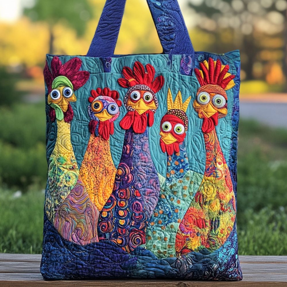 Pecking Paradise Quilted Tote Bag - Image 2