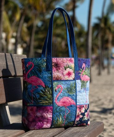 Pink Element Quilted Tote Bag