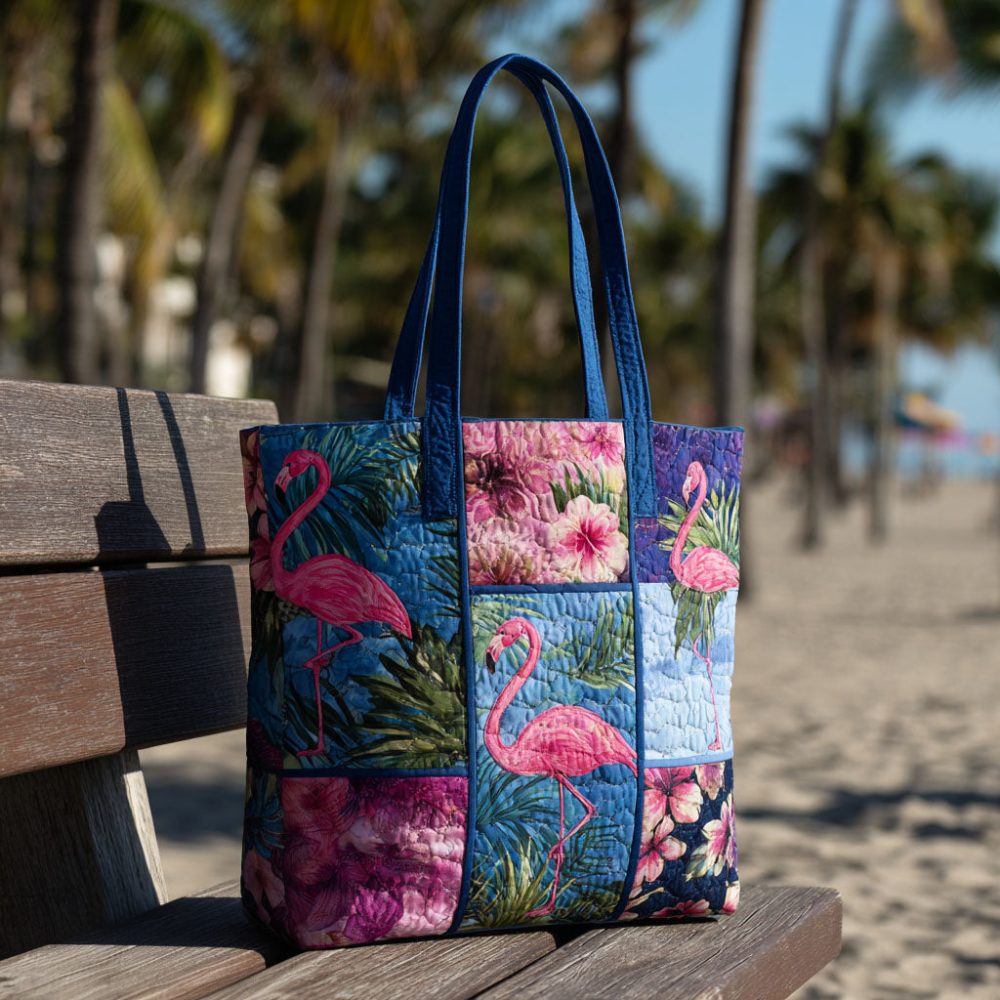 Pink Element Quilted Tote Bag