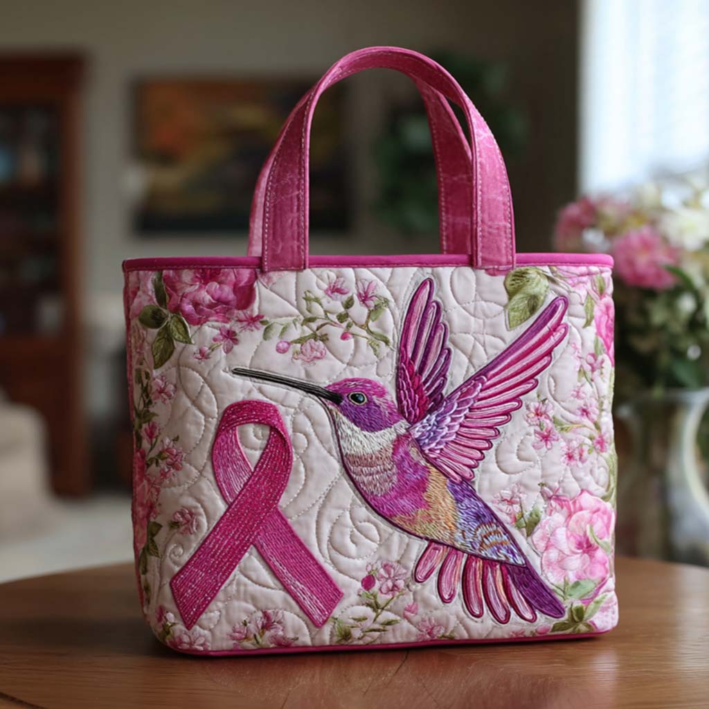 Pink Ribbon Quilted Tote Bag - Image 7
