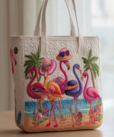 Pink Wink Quilted Tote Bag