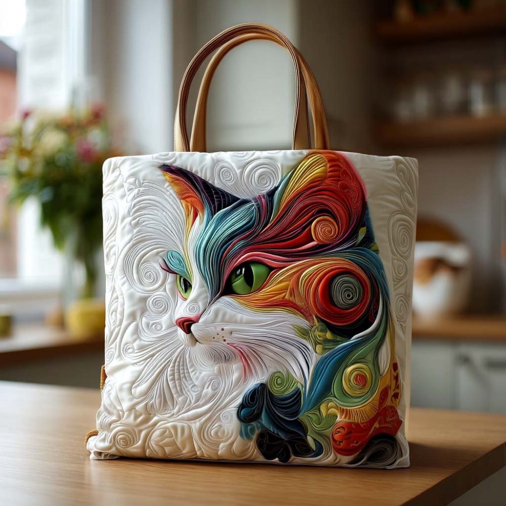 Cat Quilted Tote Bag - Image 9
