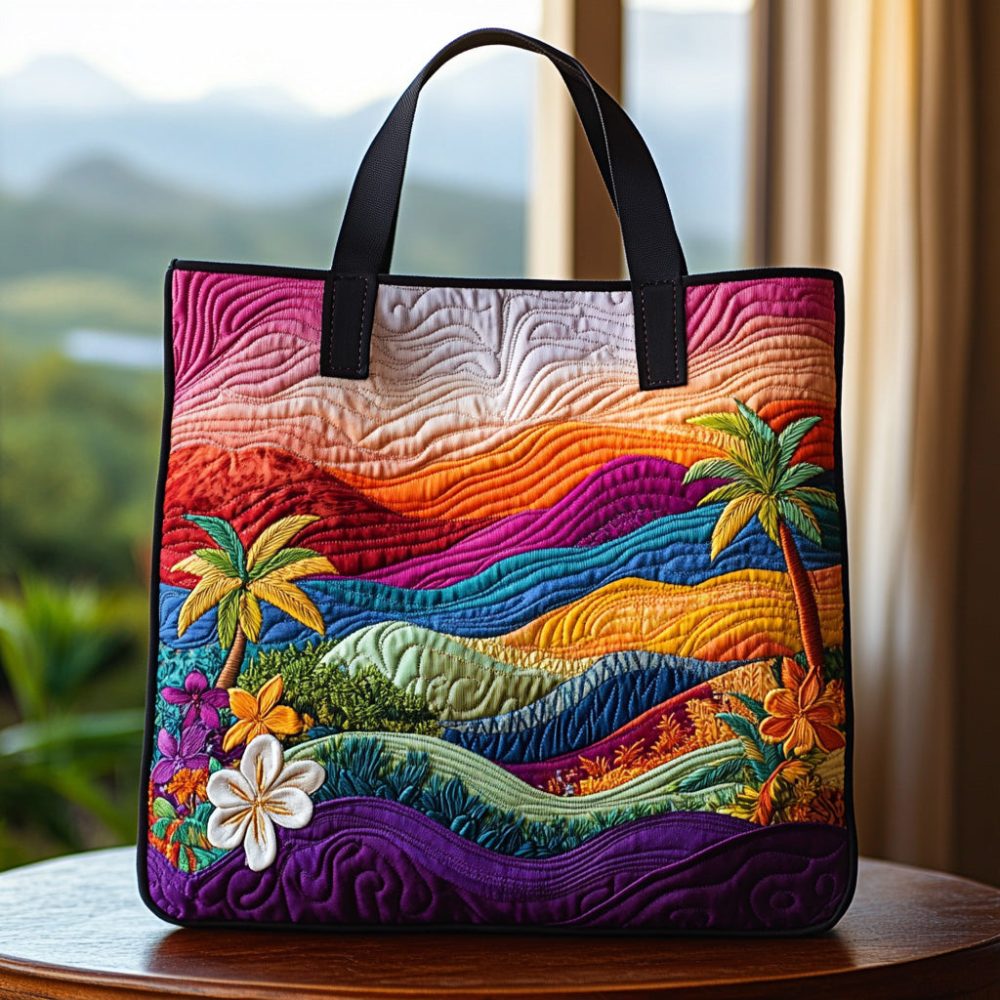 Plumeria Dream Quilted Tote Bag