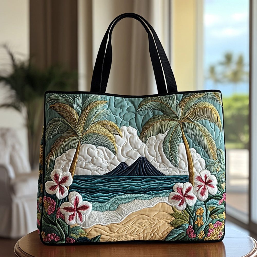 Plumeria Petals Quilted Tote Bag