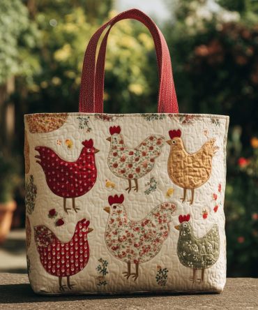 Polka Dot Chick Quilted Tote Bag