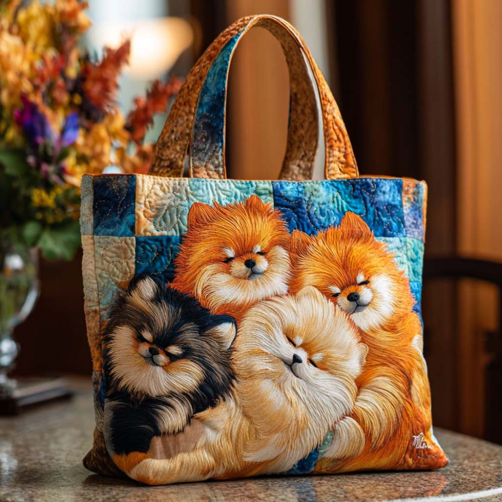 Pom Cozy Pile Quilted Tote Bag