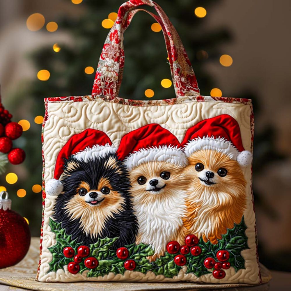 Pomeranian Quilted Tote Bag - Image 6