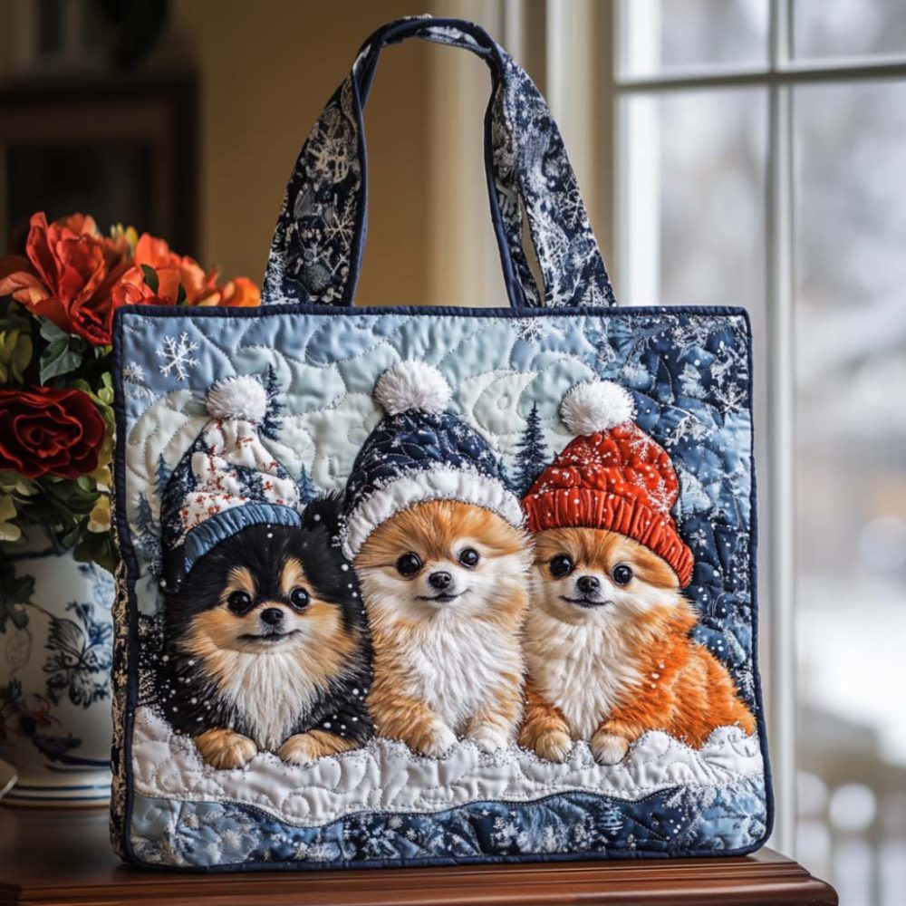 Pomeranian Quilted Tote Bag - Image 8