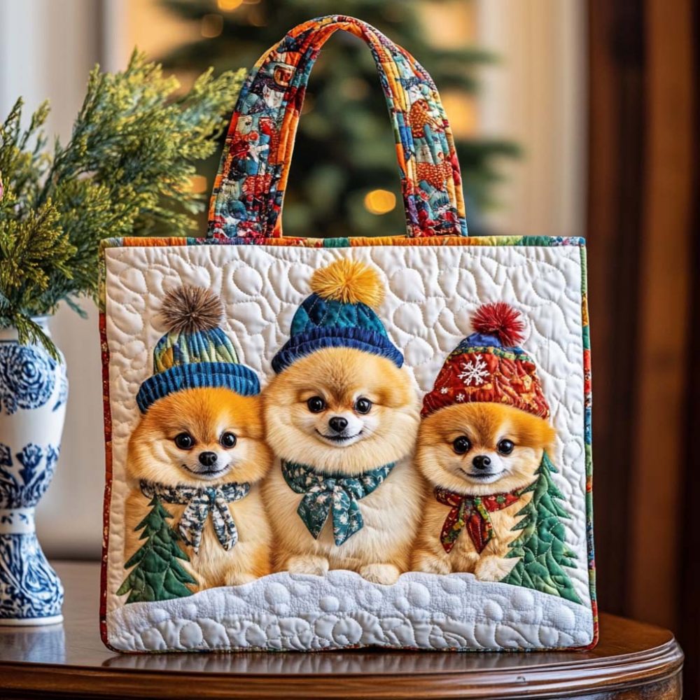 Pomeranian Quilted Tote Bag - Image 10