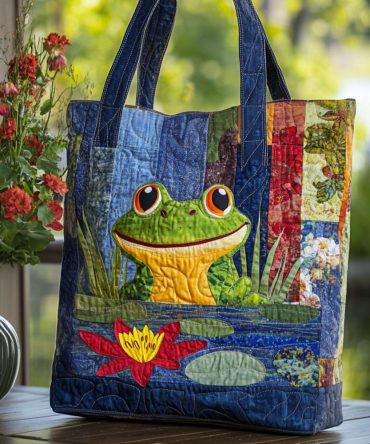 Pond Party Quilted Tote Bag