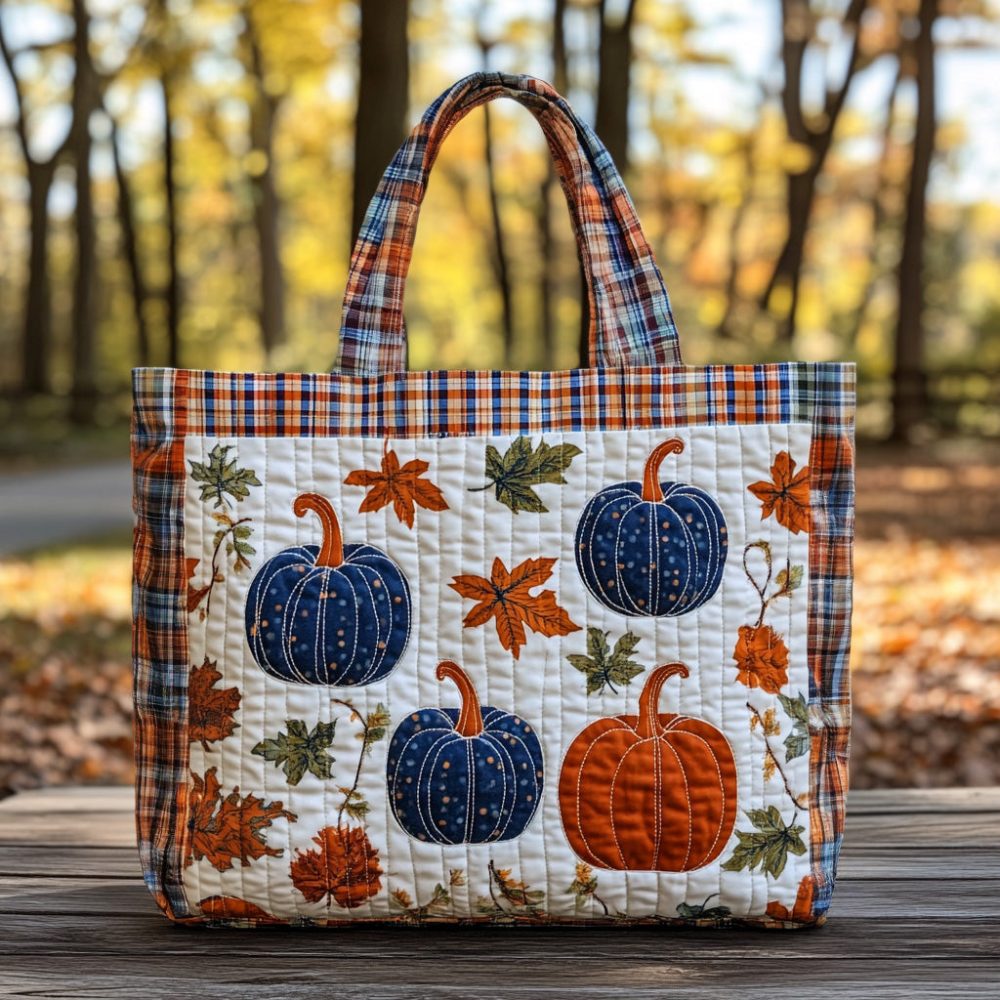 Pumpkin Lane Quilted Tote Bag