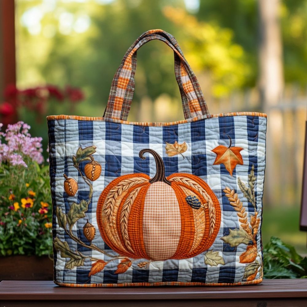 Pumpkin Patch Quilted Tote Bag