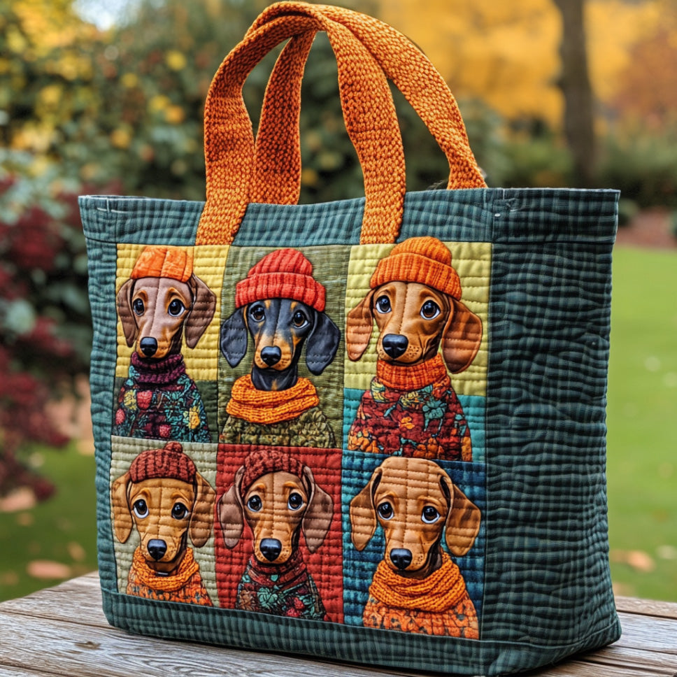 Pup Parade Quilted Tote Bag