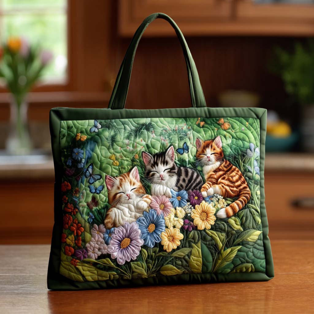 Purr Haven Quilted Tote Bag