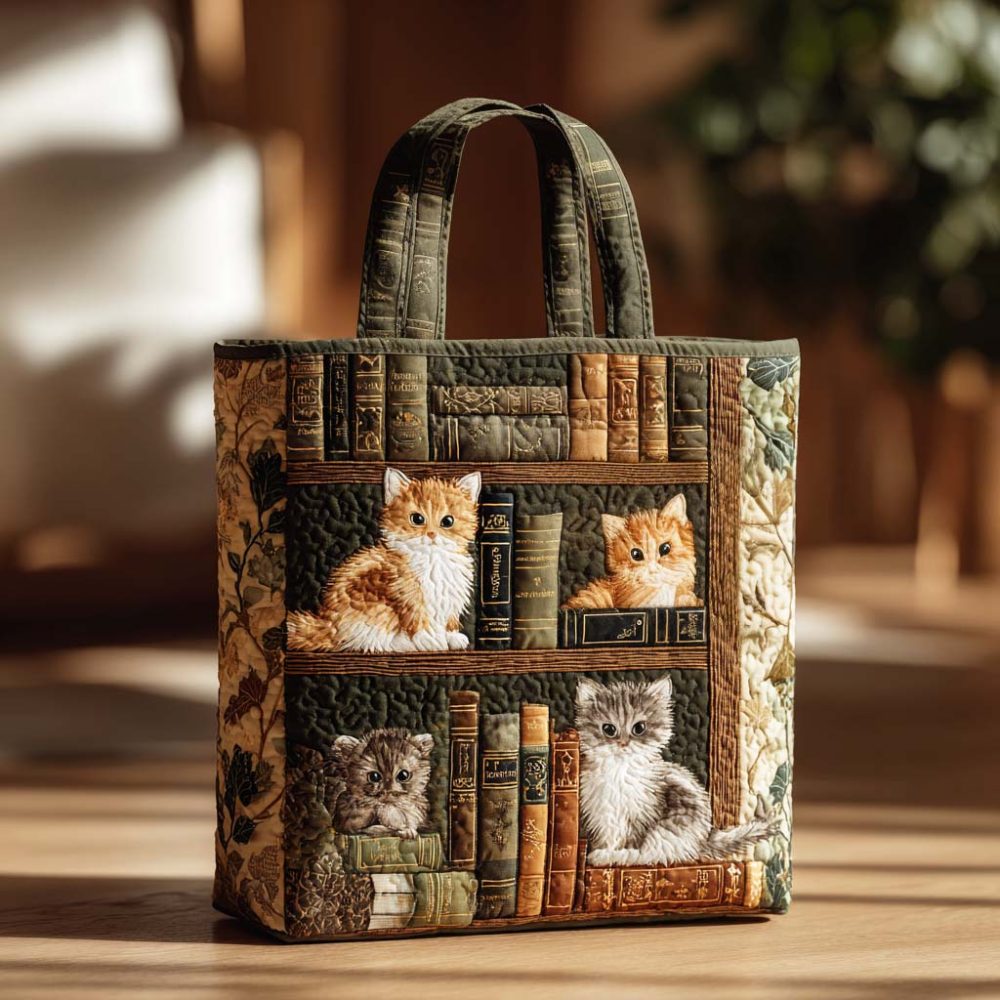 Purring Tale Quilted Tote Bag