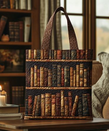 Quiet Chapter Quilted Tote Bag