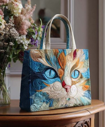 Quiet Purr Quilted Tote Bag
