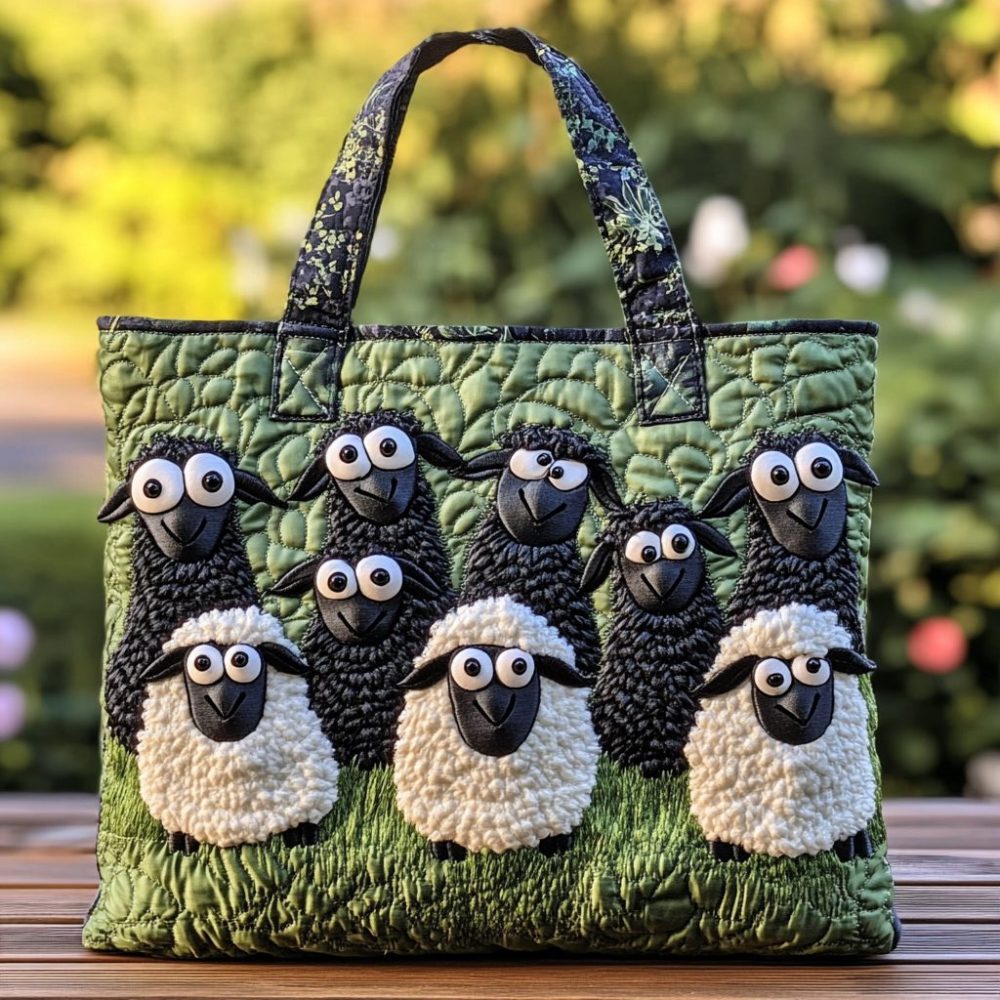 Quiet Sheep Quilted Tote Bag
