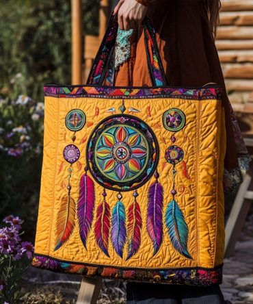 Quilted Catcher Quilted Tote Bag