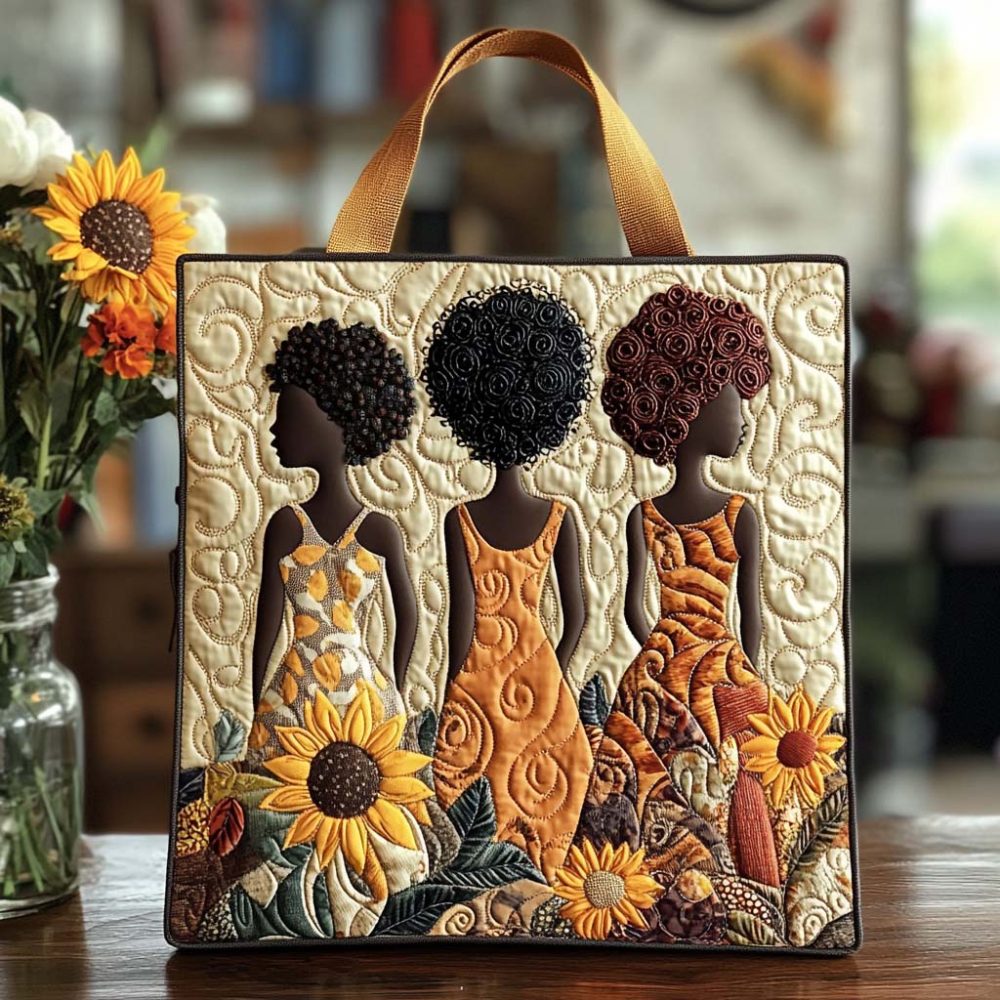 Radiant Black Soul Quilted Tote Bag