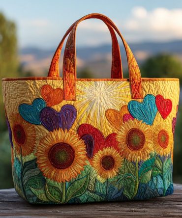 Radiant Garden Quilted Tote Bag