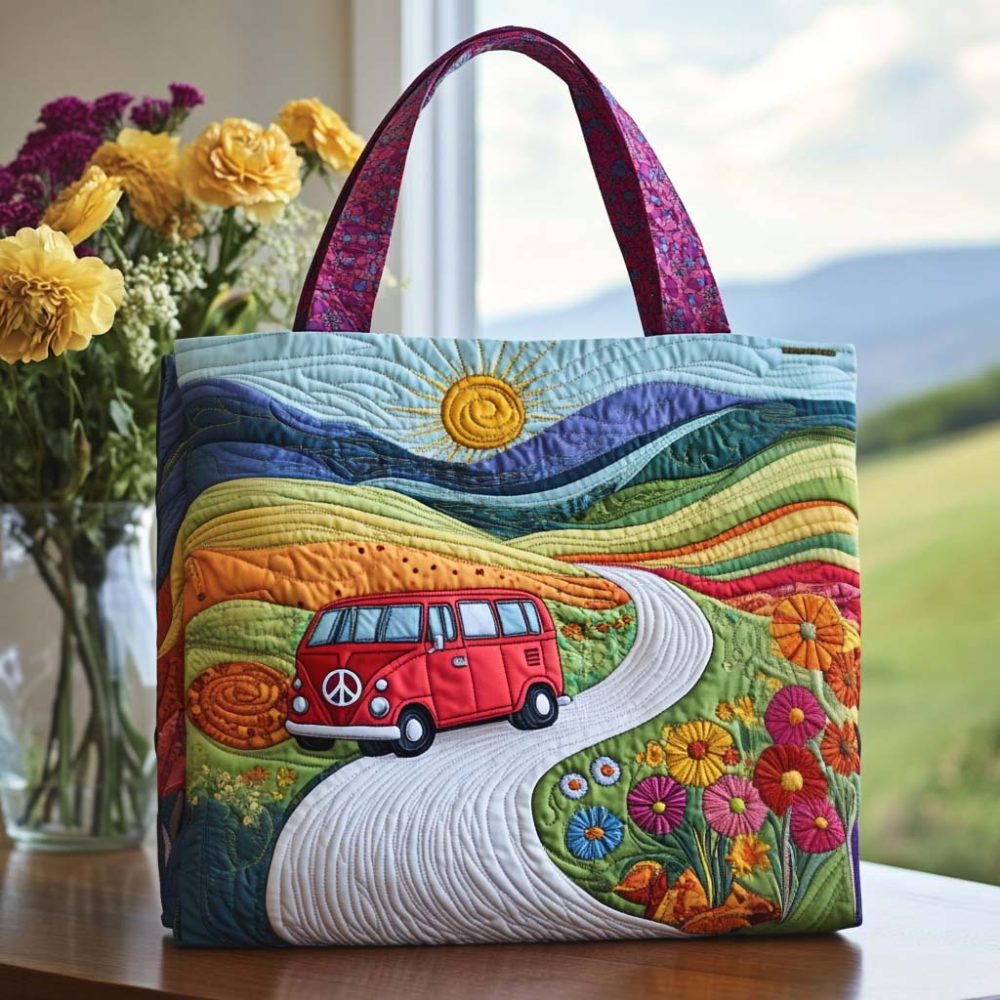 Radiant Peace Quilted Tote Bag