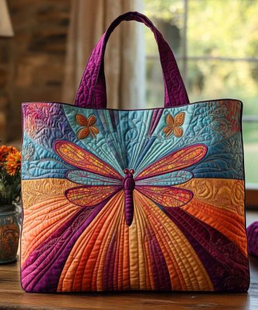 Radiant Sunrise Quilted Tote Bag