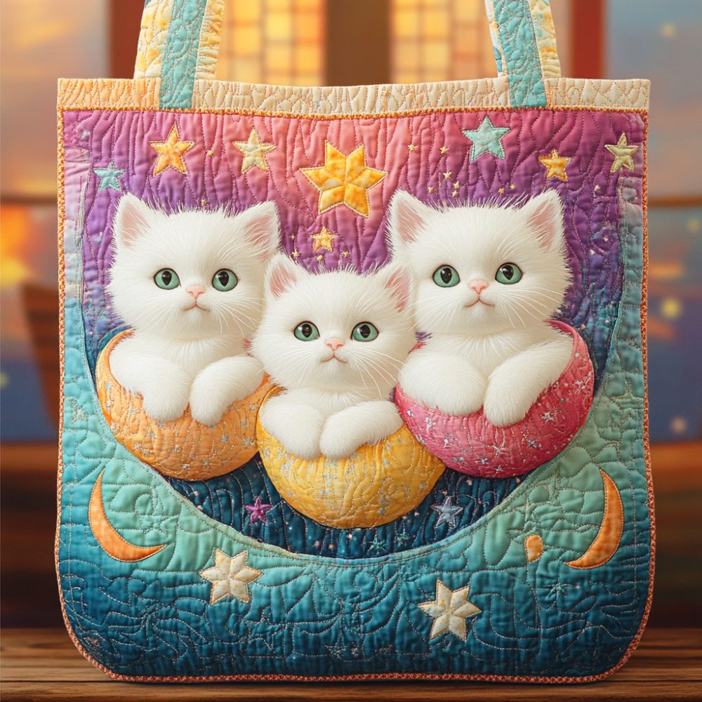 Rainbow Paws Quilted Tote Bag