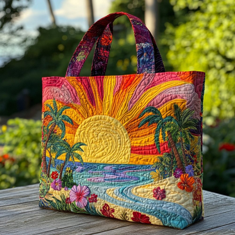 Ray Bloom Quilted Tote Bag