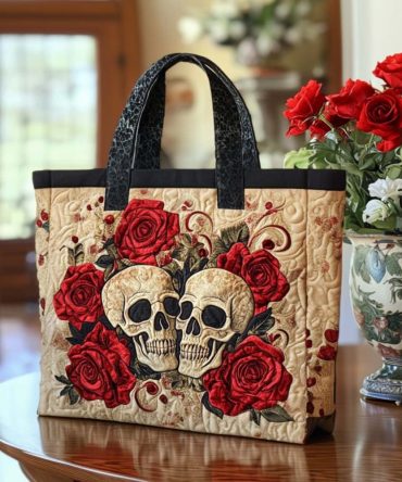 Rebel Bones Quilted Tote Bag