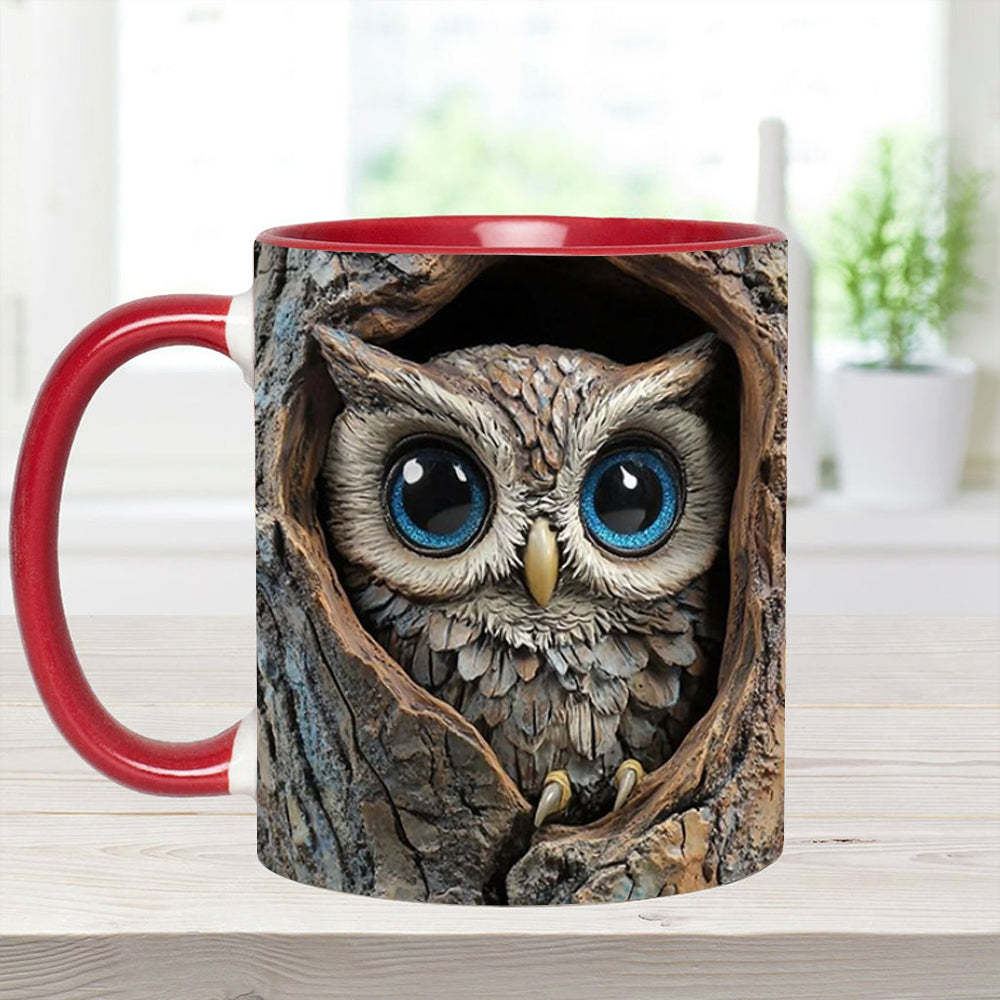 Owl Accent Mug - Personalized Accent Mug - Image 7